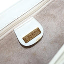 GUCCI Hand Bag Leather White Gold Auth 154583-18