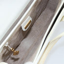 GUCCI Hand Bag Leather White Gold Auth 154583-11