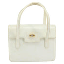 GUCCI Hand Bag Leather White Gold Auth 154583-13