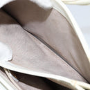 GUCCI Hand Bag Leather White Gold Auth 154583-23