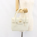GUCCI Hand Bag Leather White Gold Auth 154583-24