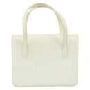 GUCCI Hand Bag Leather White Gold Auth 154583-2