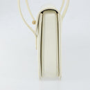 GUCCI Hand Bag Leather White Gold Auth 154583-3