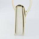 GUCCI Hand Bag Leather White Gold Auth 154583-4