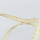 GUCCI Hand Bag Leather White Gold Auth 154583-8