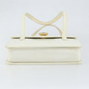 GUCCI Hand Bag Leather White Gold Auth 154583-5
