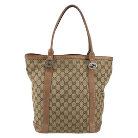GUCCI GG Canvas Miss GG Tote Bag Beige Silver 342591 Auth 154584 - 0