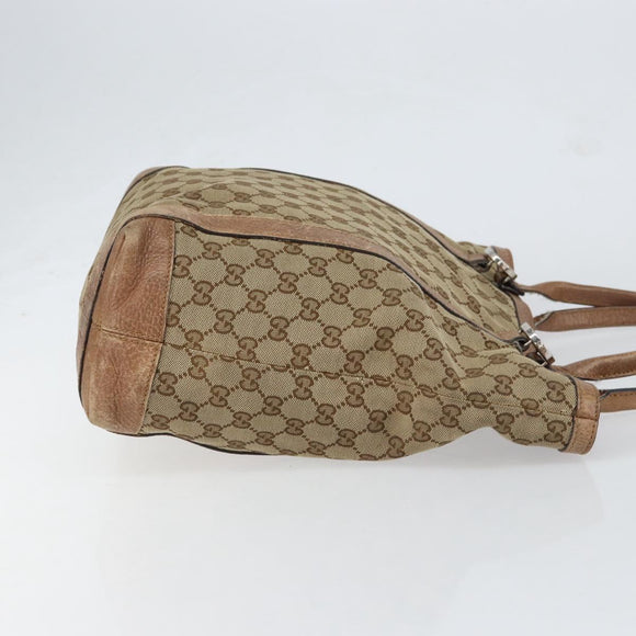 GUCCI GG Canvas Miss GG Tote Bag Beige Silver 342591 Auth 154584