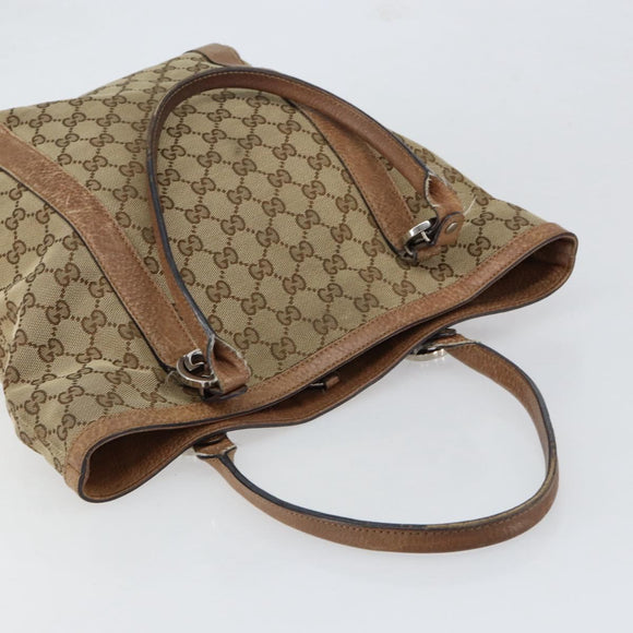 GUCCI GG Canvas Miss GG Tote Bag Beige Silver 342591 Auth 154584