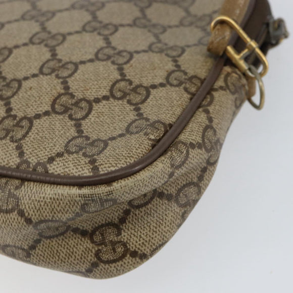 GUCCI GG Supreme Shoulder Bag PVC Beige Gold 97 02 068 Auth 154585