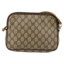 GUCCI GG Supreme Shoulder Bag PVC Beige Gold 97 02 068 Auth 154585-3