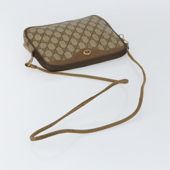 GUCCI GG Supreme Shoulder Bag PVC Beige Gold 97 02 068 Auth 154585