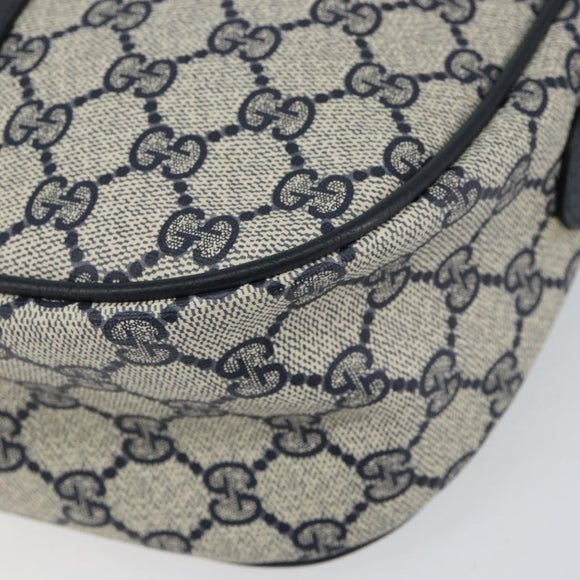 GUCCI GG Supreme Web Sherry Line Bag PVC Navy Gold 89 02 032 Auth 154586
