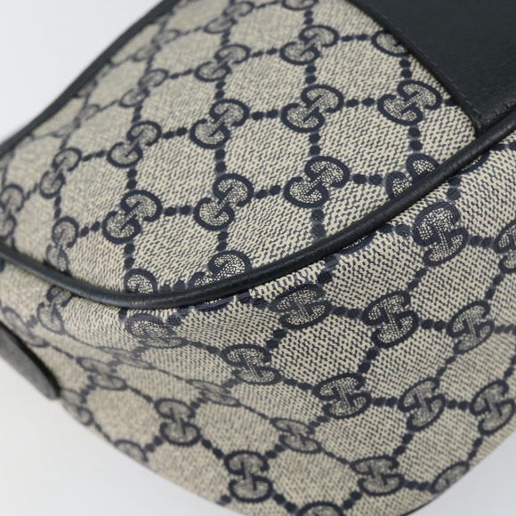 GUCCI GG Supreme Web Sherry Line Bag PVC Navy Gold 89 02 032 Auth 154586