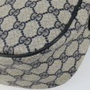 GUCCI GG Supreme Web Sherry Line Bag PVC Navy Gold 89 02 032 Auth 154586-15