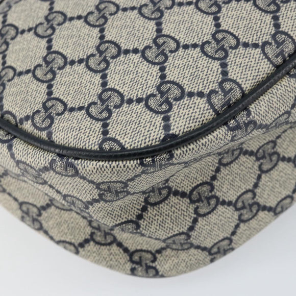 GUCCI GG Supreme Web Sherry Line Bag PVC Navy Gold 89 02 032 Auth 154586