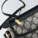 GUCCI GG Supreme Web Sherry Line Bag PVC Navy Gold 89 02 032 Auth 154586-10