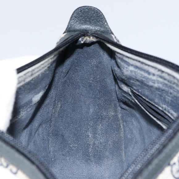 GUCCI GG Supreme Web Sherry Line Bag PVC Navy Gold 89 02 032 Auth 154586