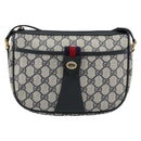 GUCCI GG Supreme Web Sherry Line Bag PVC Navy Gold 89 02 032 Auth 154586-13