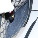 GUCCI GG Supreme Web Sherry Line Bag PVC Navy Gold 89 02 032 Auth 154586-21