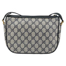 GUCCI GG Supreme Web Sherry Line Bag PVC Navy Gold 89 02 032 Auth 154586-2