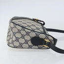 GUCCI GG Supreme Web Sherry Line Bag PVC Navy Gold 89 02 032 Auth 154586-3