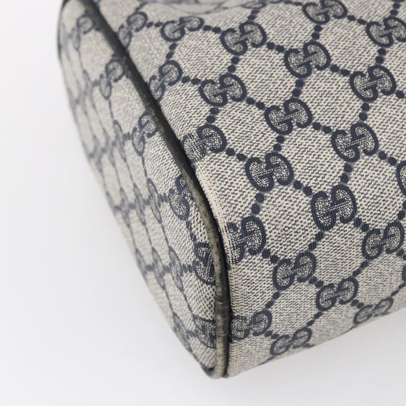 GUCCI GG Supreme Sherry Line Shoulder Bag PVC Navy Gold 010 378 Auth 154587