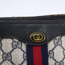 GUCCI GG Supreme Sherry Line Shoulder Bag PVC Navy Gold 010 378 Auth 154587-16