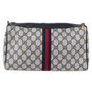 GUCCI GG Supreme Sherry Line Shoulder Bag PVC Navy Gold 010 378 Auth 154587-3