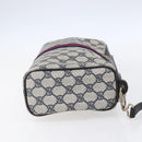 GUCCI GG Supreme Sherry Line Shoulder Bag PVC Navy Gold 010 378 Auth 154587-4