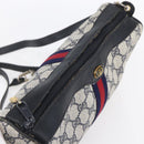 GUCCI GG Supreme Sherry Line Shoulder Bag PVC Navy Gold 010 378 Auth 154587-6