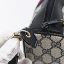 GUCCI GG Supreme Sherry Line Shoulder Bag PVC Navy Gold 010 378 Auth 154587-9