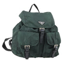 PRADA Backpack Nylon Green Silver Auth 154589-1