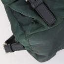 PRADA Backpack Nylon Green Silver Auth 154589-16