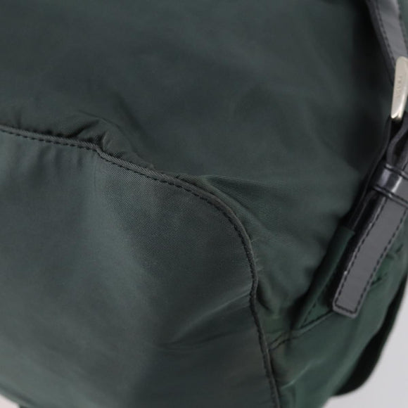PRADA Backpack Nylon Green Silver Auth 154589
