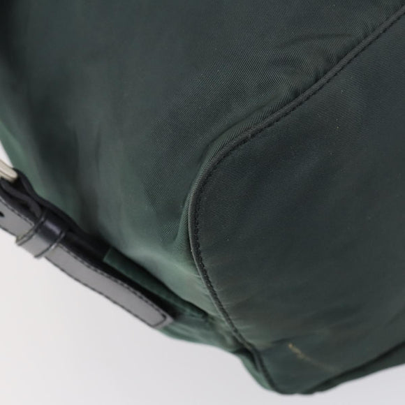 PRADA Backpack Nylon Green Silver Auth 154589