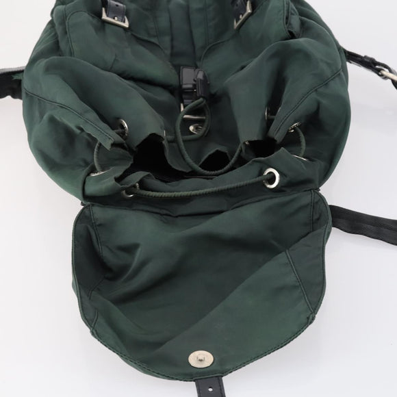 PRADA Backpack Nylon Green Silver Auth 154589