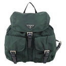 PRADA Backpack Nylon Green Silver Auth 154589-13