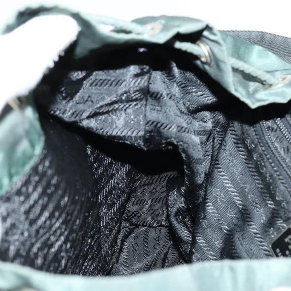 PRADA Backpack Nylon Green Silver Auth 154589