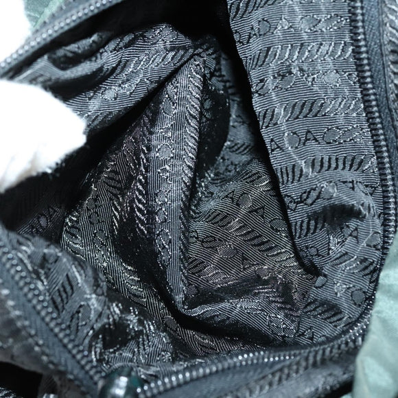 PRADA Backpack Nylon Green Silver Auth 154589