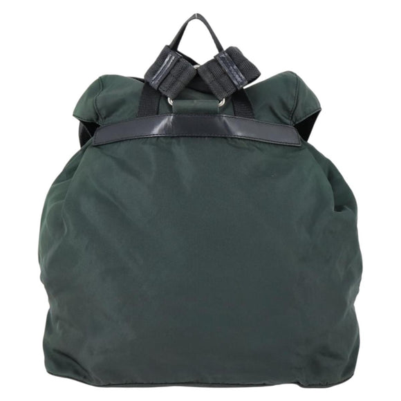 PRADA Backpack Nylon Green Silver Auth 154589