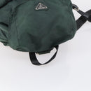 PRADA Backpack Nylon Green Silver Auth 154589-6