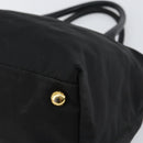 PRADA Hand Bag Nylon Black Gold Auth 154590-10
