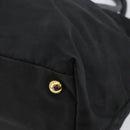 PRADA Hand Bag Nylon Black Gold Auth 154590-12