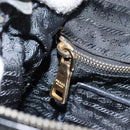 PRADA Hand Bag Nylon Black Gold Auth 154590-21