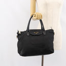 PRADA Hand Bag Nylon Black Gold Auth 154590-24
