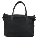 PRADA Hand Bag Nylon Black Gold Auth 154590-3