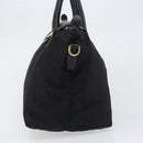 PRADA Hand Bag Nylon Black Gold Auth 154590-5