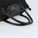 PRADA Hand Bag Nylon Black Gold Auth 154590-7
