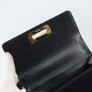 Salvatore Ferragamo Gancini Shoulder Bag Leather Navy Gold Auth 154591-10
